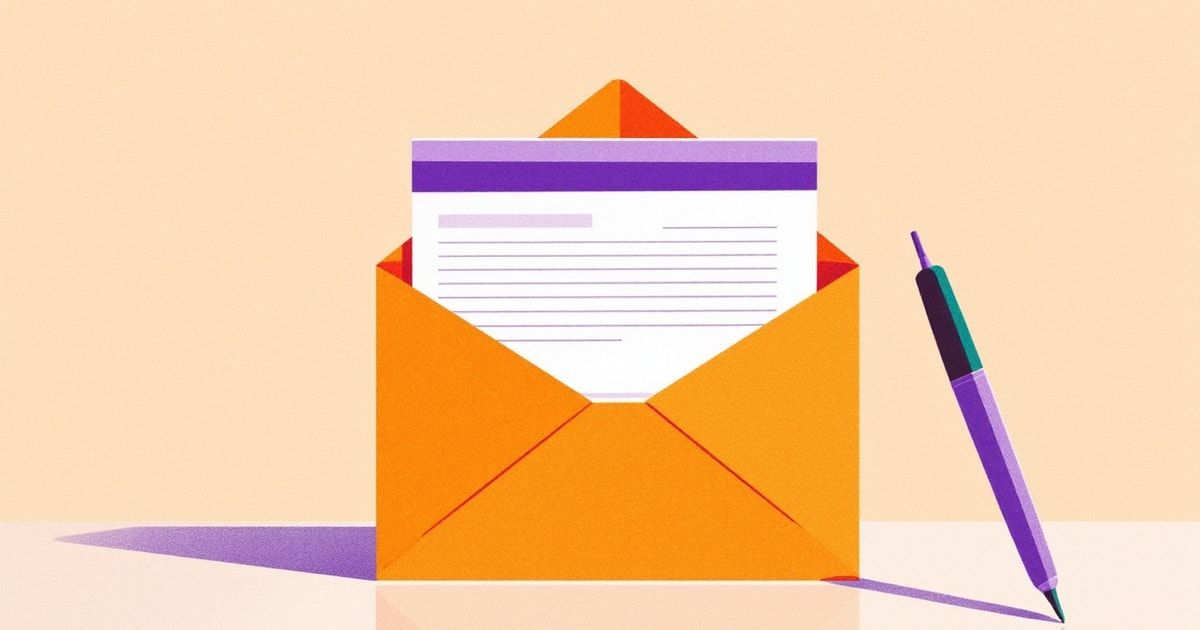 Illustration éditoriale : courrier administratif formel rédigé avec l'IA