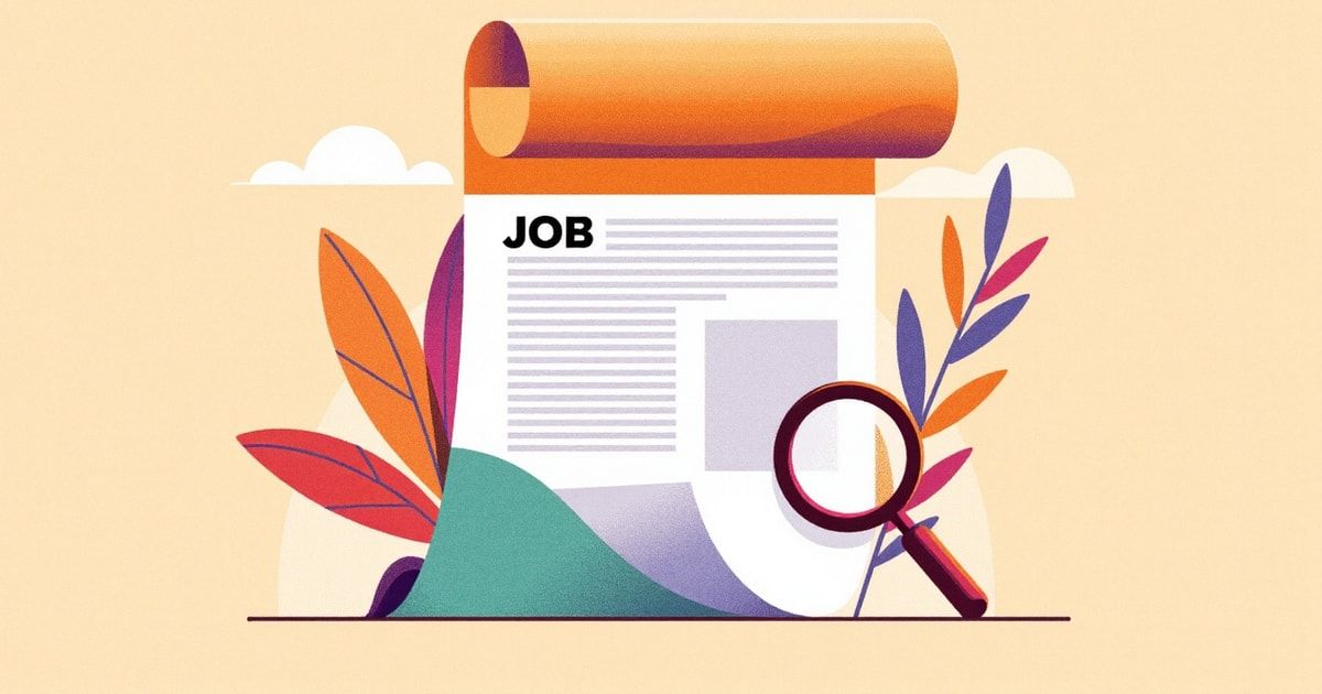 Illustration éditoriale : fiche de poste et annonce d'emploi rédigées avec l'IA
