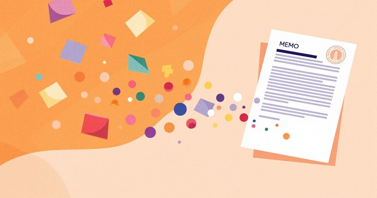 Illustration éditoriale : rédaction d'une note de service claire avec l'IA