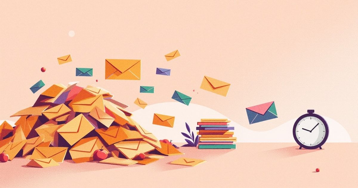 Illustration éditoriale : boîte mail organisée et triée grâce à l'IA